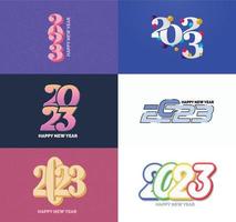 Big Set of 2023 Happy New Year logo text design 2023 number design template vector