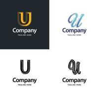 letra u diseño de paquete de logotipo grande diseño de logotipos creativos y modernos para su negocio vector