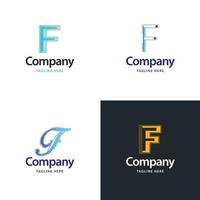 letra f diseño de paquete de logotipos grandes diseño de logotipos modernos y creativos para su negocio vector