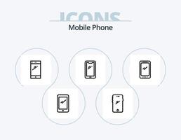 Mobile Phone Line Icon Pack 5 Icon Design. . vector