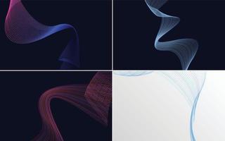 Collection of geometric minimal lines pattern set vector