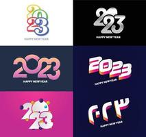 Big Set of 2023 Happy New Year logo text design 2023 number design template vector