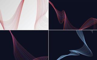 Collection of geometric minimal lines pattern set vector