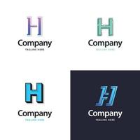 letra h diseño de paquete de logotipos grandes diseño de logotipos modernos y creativos para su negocio vector