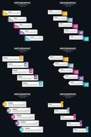 Vector 6 Infographics Pack Presentation slide template 5 Steps cycle diagrams and timelines