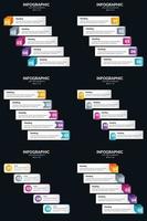 plantilla de diapositiva de presentación del paquete de infografías vectoriales 6 diagramas de ciclo de 5 pasos y líneas de tiempo vector