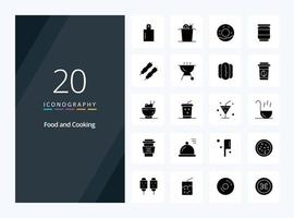 20 Food Solid Glyph icon for presentation vector