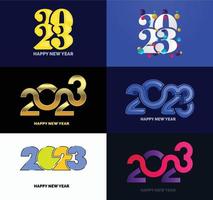 Big Set of 2023 Happy New Year logo text design 2023 number design template vector