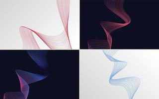 Collection of geometric minimal lines pattern set vector