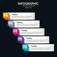 5 Steps Infographics design vector and marketing can be used for workflow layout