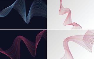 Collection of geometric minimal lines pattern set vector