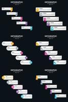 Vector 6 Infographics Pack Presentation slide template 5 Steps cycle diagrams and timelines