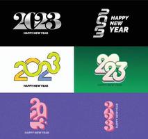 Big Collection of 2023 Happy New Year symbols Cover of business diary for 2023 with wishes vector