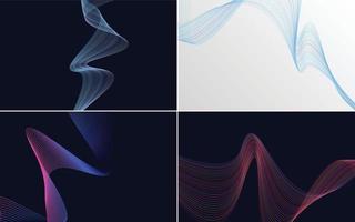 Collection of geometric minimal lines pattern set vector