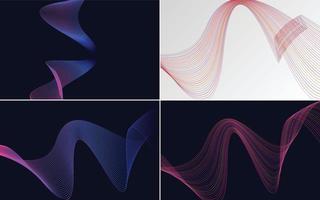 Collection of geometric minimal lines pattern set vector