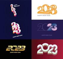 Big Set of 2023 Happy New Year logo text design 2023 number design template vector