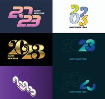 Big Set of 2023 Happy New Year logo text design 2023 number design template vector