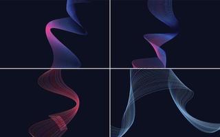 Collection of geometric minimal lines pattern set vector