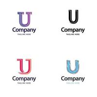 Letter U Big Logo Pack Design Creative Modern logos design for your business vector