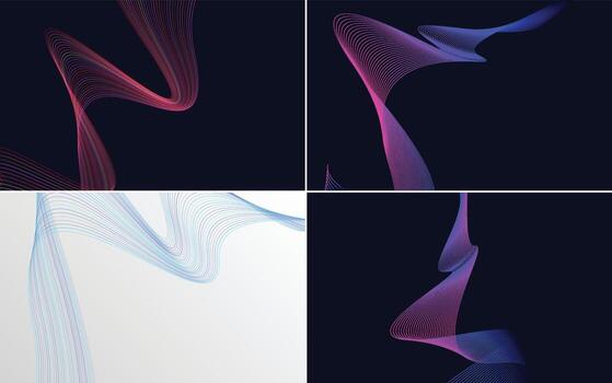 Collection of geometric minimal lines pattern set vector