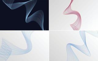 Collection of geometric minimal lines pattern set vector
