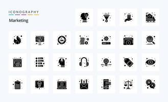 25 Marketing Solid Glyph icon pack vector