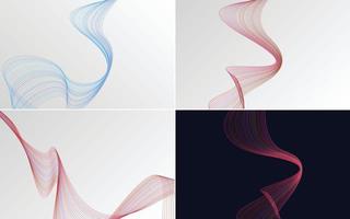 Collection of geometric minimal lines pattern set vector