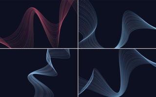 Collection of geometric minimal lines pattern set vector