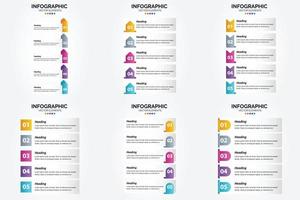 ilustración vectorial infografía conjunto de diseño plano para folleto publicitario y revista vector