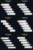 Vector 6 Infographics Pack Presentation slide template 5 Steps cycle diagrams and timelines