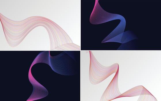 Collection of geometric minimal lines pattern set vector