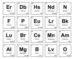 20 Preiodic table of the elements Icon Pack Design vector