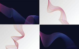Collection of geometric minimal lines pattern set vector