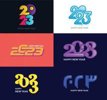 Big Set of 2023 Happy New Year logo text design 2023 number design template vector