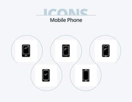 Mobile Phone Glyph Icon Pack 5 Icon Design. . vector