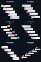 plantilla de diapositiva de presentación del paquete de infografías vectoriales 6 diagramas de ciclo de 5 pasos y líneas de tiempo vector