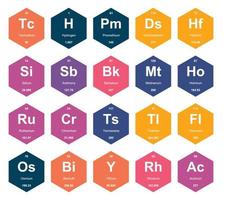 20 Preiodic table of the elements Icon Pack Design vector