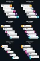 Vector 6 Infographics Pack Presentation slide template 5 Steps cycle diagrams and timelines