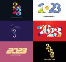 Big Set of 2023 Happy New Year logo text design 2023 number design template vector