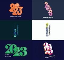 Big Set of 2023 Happy New Year logo text design 2023 number design template vector