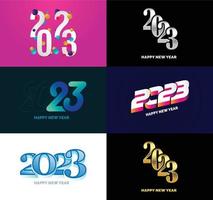 Big Set of 2023 Happy New Year logo text design 2023 number design template vector