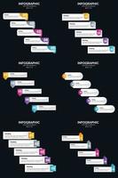 Vector 6 Infographics Pack Presentation slide template 5 Steps cycle diagrams and timelines