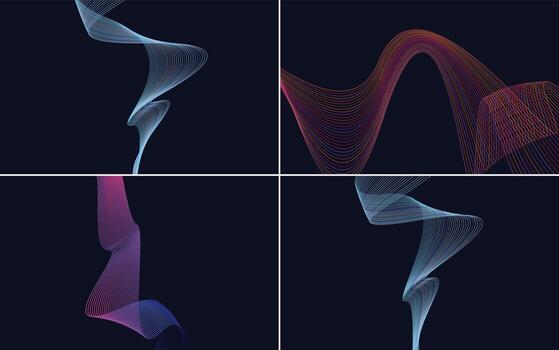 modern wave curve abstract presentation background Pack vector