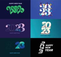 Big Set of 2023 Happy New Year logo text design 2023 number design template vector