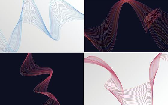 colección de conjunto de patrones de líneas mínimas geométricas vector