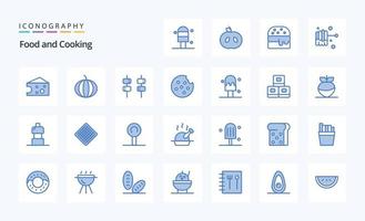 25 Food Blue icon pack vector