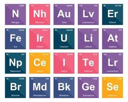 20 Preiodic table of the elements Icon Pack Design vector