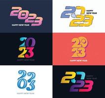 Big Set of 2023 Happy New Year logo text design 2023 number design template vector