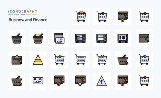 25 Finance Line Filled Style icon pack vector