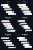 Vector 6 Infographics Pack Presentation slide template 5 Steps cycle diagrams and timelines